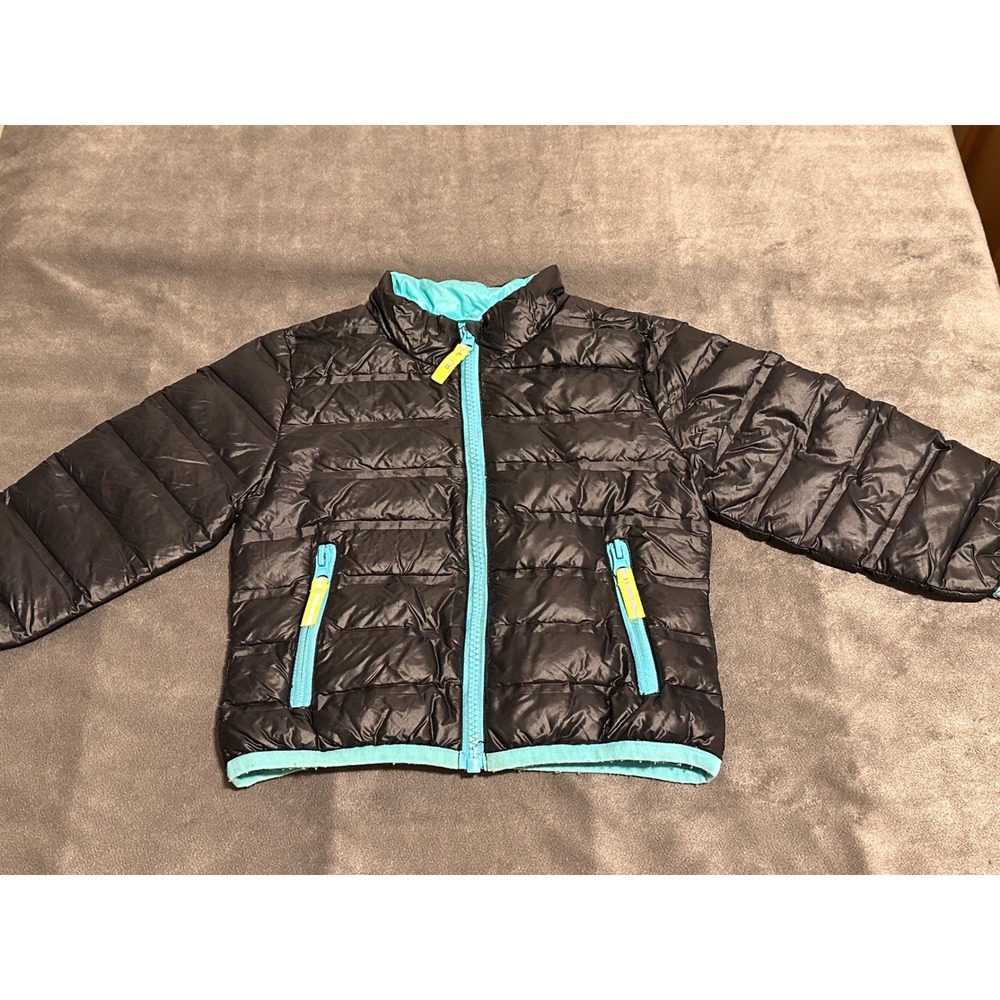Cat & Jack Toddler Boys Black Turquoise Quilted Puffer Jacket 18M
